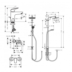 Набір змішувачів Hansgrohe EcoSmart Logis 100/Crometta Reno хром 20200014