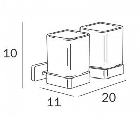 Набор стаканов Inda Lea подвесной матовое стекло/хром A1810F CR 21