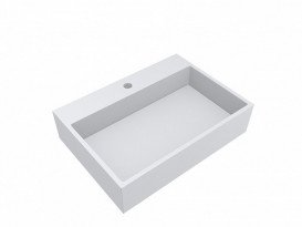 Накладка на слив для раковины Miraggio Mares 600 Miramarble литой мрамор белый глянцевый 0001936