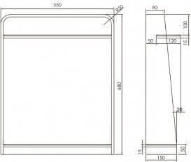 Напольная полка-полотенцедержатель каменная Volle Solid surface 550х150 мм белый 18-40-128