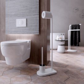 Підлоговий тримач для рушників Sonia Nomad з підставкою білий 176236