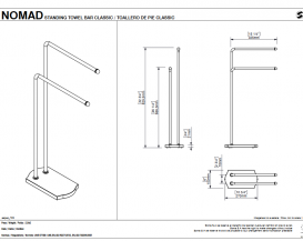 Напольный держатель для полотенец Sonia Nomad с подставкой хром/белый 176687