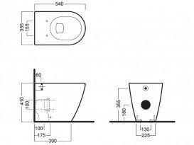 Підлоговий унітаз безободковий Hatria Fusion Alchemy 35.5х54 см санфарфор білий A0Y1ZA