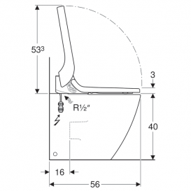 Напольный унитаз-биде Geberit AquaClean Tuma Comfort сталь нержавеющая матированная 146.310.FW.1