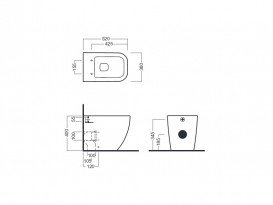 Підлоговий унітаз Hatria Bianca 36х52 см санфарфор білий Y1VA01