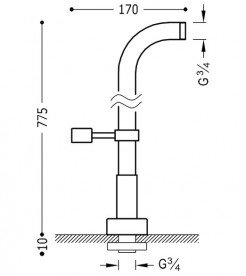 Напольные водозаборы для смесителя для ванны Tres с держателем для душа хром 161194