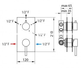 Наружная панель для смесителя Bossini Oki-4 Z99441410