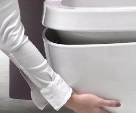 Зовнішній керамічний корпус на унітаз або біде Hatria Abito кераміка антрацит A0YXX808