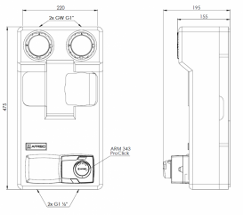 Насосна група Afriso PrimoTherm 180-2 DN25 ARM+ARV без циркуляційного насосу 77300
