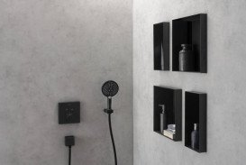 Настенная ниша с открытой рамой Hansgrohe XtraStoris Original 30х15х10 см черный матовый 56070670