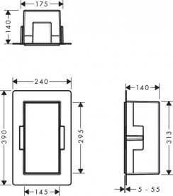 Настінна ніша з відкритою рамою Hansgrohe XtraStoris Minimalistic 30х15х14 см чорний матовий 56076670