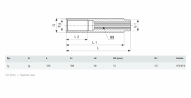 Настенная втулка Viega 2132.9 Rp½хG¾ 120 мм бронза 470913