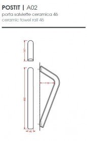 Настенный держатель для полотенец ArtCeram Postit 46 см белый глянцевый PSC003 01;00