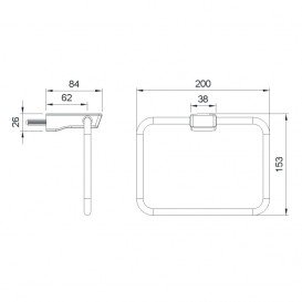 Настінний тримач для рушників Imprese Grafiky метал чорний ZMK04180828