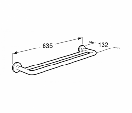 Настінний тримач для рушників Roca Hotels 2.0 подвійний хром A816386001