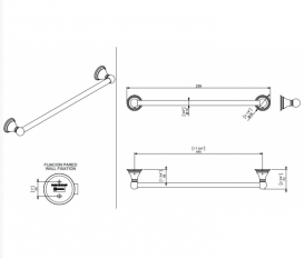 Настінний тримач для рушників Sonia Genoa латунь хром 107094