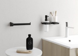 Настінний тримач для рушників Sonia S6 Black правий латунь чорний 166428