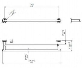 Настінний тримач для рушників Sonia Tecno Project подвійний латунь хром 118021