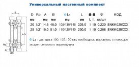 Настенный комплект Ekoplastik 20 мм полипропилен/латунь SNKK020XXX