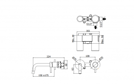 Настінний змішувач для раковини PAFFONI Light білий матовий LIG 101 BO 70