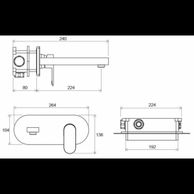 Настінний змішувач для раковини Ravak Chrome CR 019.00 змішувач латунь хром X070093