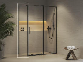 Неподвижная стенка для душа Ravak Roll ROPS-80 профиль черный стекло transparent X90V40300Z1