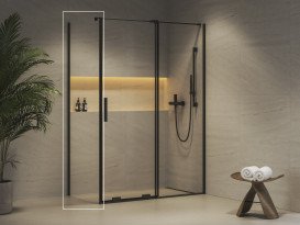 Неподвижная стенка для душа Ravak Roll ROPS-90 профиль черный стекло transparent X90V70300Z1