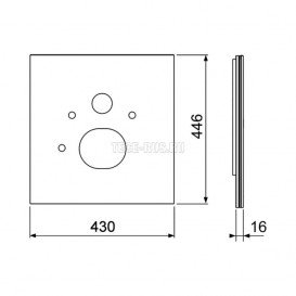 Нижня скляна панель TECE TECElux для установки унітазів-біде Geberit Aquaclean Sela / Mera і TOTO Washlet 9650104