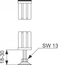 Ножка с торцевым элементом Tece TECEprofil нержавеющая сталь 9140000