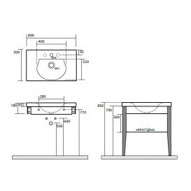 Ножки деревянные для раковины Kerasan Bentley тёмный ясень 916947