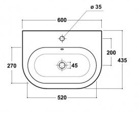 Раковина для ванной подвесная Olympia коллекция Tutto белая TP60