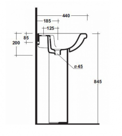 Раковина для ванної на п'єдестал Olympia колекція Federica біла 63.40
