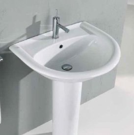 Раковина для ванної на п'єдестал Olympia колекція Federica біла 63.40