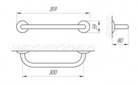 Ручка настінна для ванної Laris Стандарт 300 мм хром 71401034