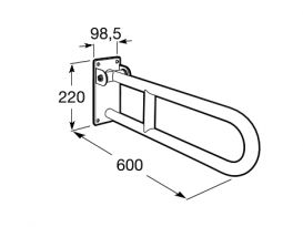Опорный поручень для ванной Roca Access Comfort подвижный 60 см белый A816908009