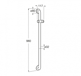 Опорний поручень для ванної Roca Access Pro вертикальний з утримувачем для душу білий A816956009