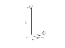 Опорний поручень з прямим кутом зліва Hatria Autonomy 67х35 см білий Y0CS