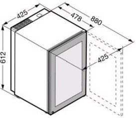 Отдельностоящий сигарный шкаф Liebherr ZKes 453 Humidor стеклопакет с УФ-фильтром/нержавеющая сталь ZKes 453-20 001