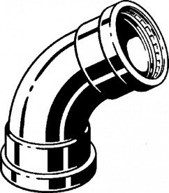 Отвод 45° Viega Sanpress Inox G 0226XL с SC‑Contur d88,9 нержавеющая сталь 578275