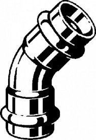 Відведення 45° Viega SeaPress 0326 d35 сплав CuNiFe 90/10 453916