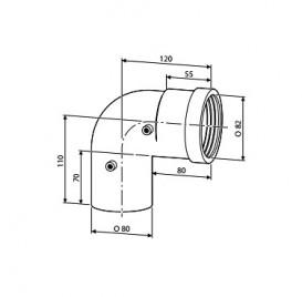 Отвод 90° Ø80 Bosch AZB 619 пластик серый 7719001534