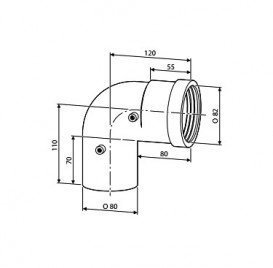 Отвод 90° Ø80 Bosch AZB 619 пластик серый 7719001534