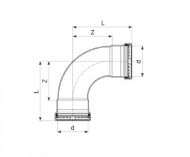 Отвод 90° Viega Sanpress Inox G 0216XL с SC‑Contur d108 нержавеющая сталь 577506