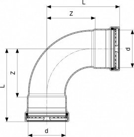 Отвод 90° Viega SeaPress 0316XL d108 сплав CuNiFe 90/10 556556