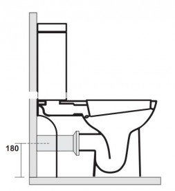 Відведення для унітазів Kerasan для випуску в стіну 753901