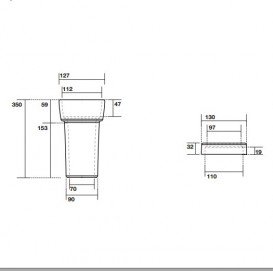 Отвод для унитазов Kerasan Retro для выпуска в стену керамика чёрный глянцевый 754804