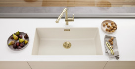 Відвідна арматура Blanco InFino® із переливом сатинове золото 203476