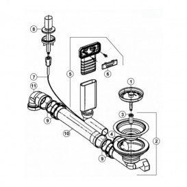 Відвідна арматура подвійна 1 ½ з переливом і сифоном Blanco 137979