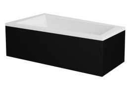 Панель для ванны Besco Intima 160х65 см передняя + боковая санитарный акрил матовый черный OAIT-160-NSC