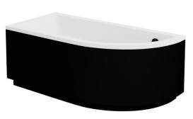 Панель для ванни Besco Praktika 150 см ліва санітарний акрил чорний матовий OAP-150-NLC